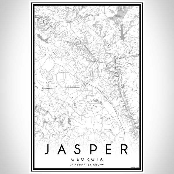 Jasper Georgia Map Print Portrait Orientation in Classic Style With Shaded Background