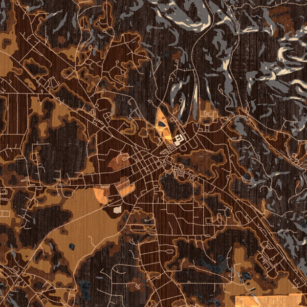 Jasper Georgia Map Print in Ember Style Zoomed In Close Up Showing Details