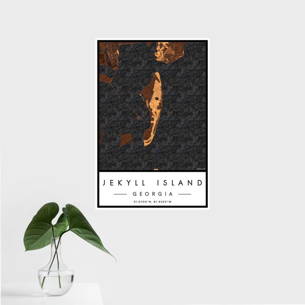 Jekyll Island - Georgia Map Print in Ember