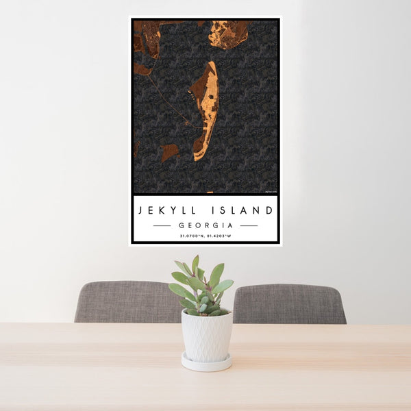 Jekyll Island - Georgia Map Print in Ember