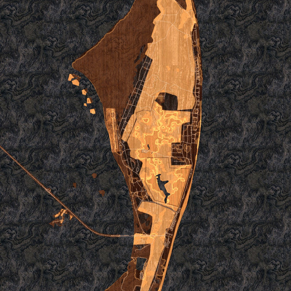 Jekyll Island - Georgia Map Print in Ember