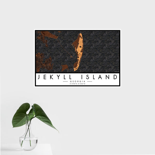 Jekyll Island - Georgia Map Print in Ember