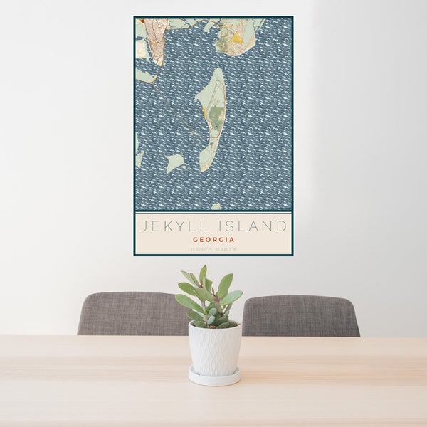 Jekyll Island - Georgia Map Print in Woodblock