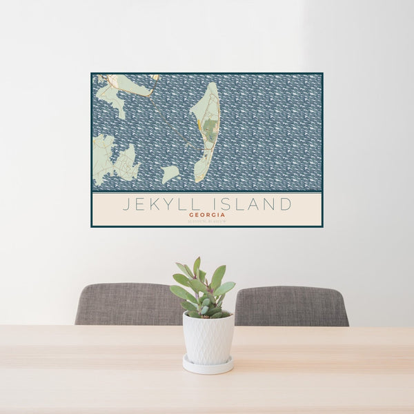 Jekyll Island - Georgia Map Print in Woodblock