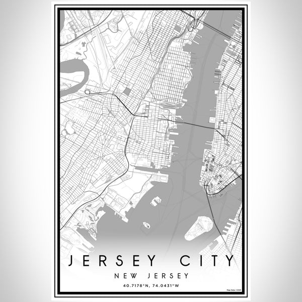 Jersey City - New Jersey Classic Map Print