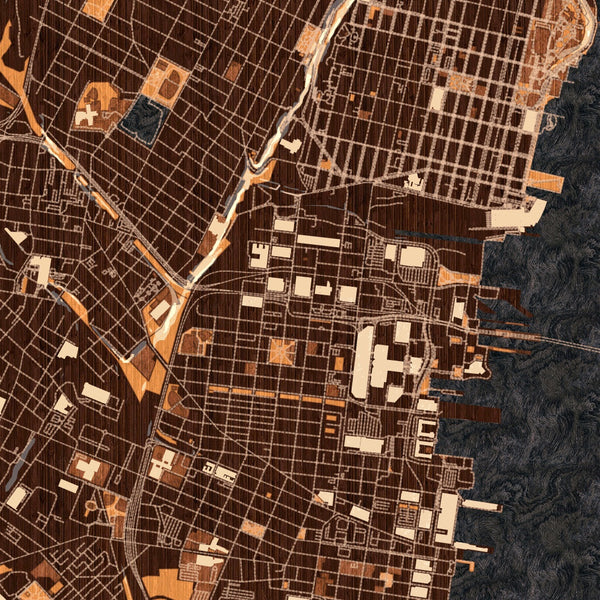 Jersey City - New Jersey Map Print in Ember