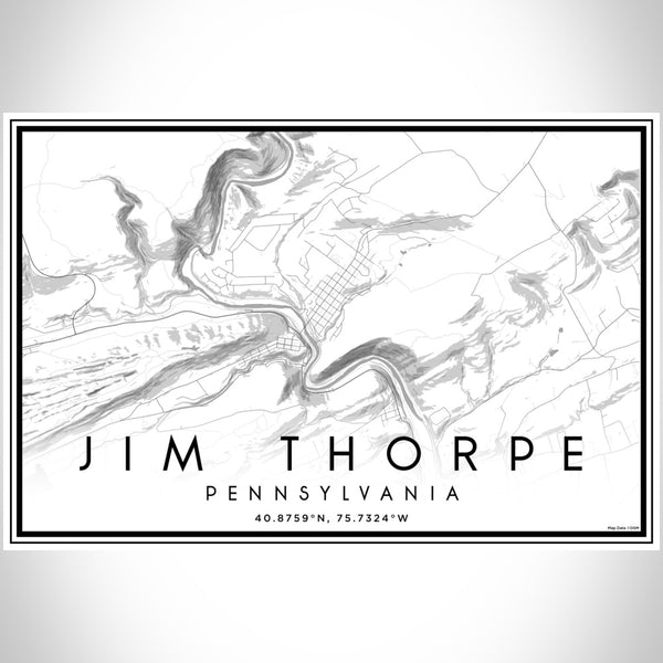 Jim Thorpe - Pennsylvania Classic Map Print