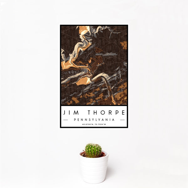 Jim Thorpe - Pennsylvania Map Print in Ember
