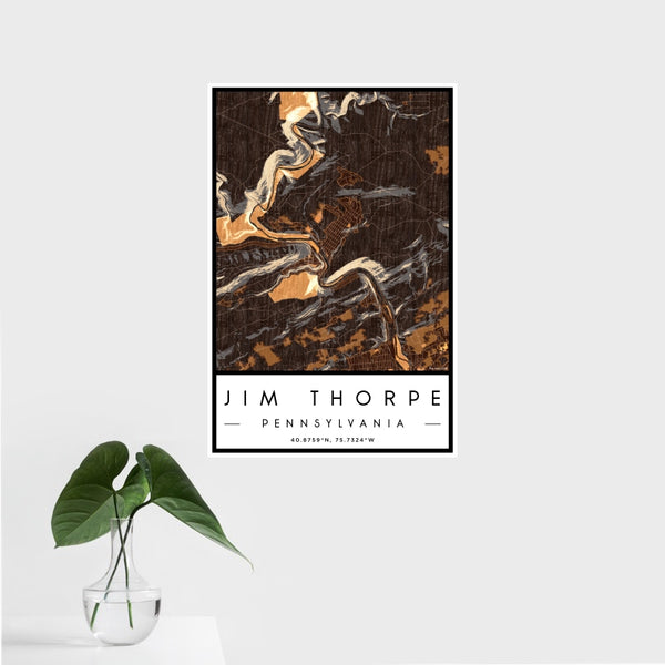 Jim Thorpe - Pennsylvania Map Print in Ember