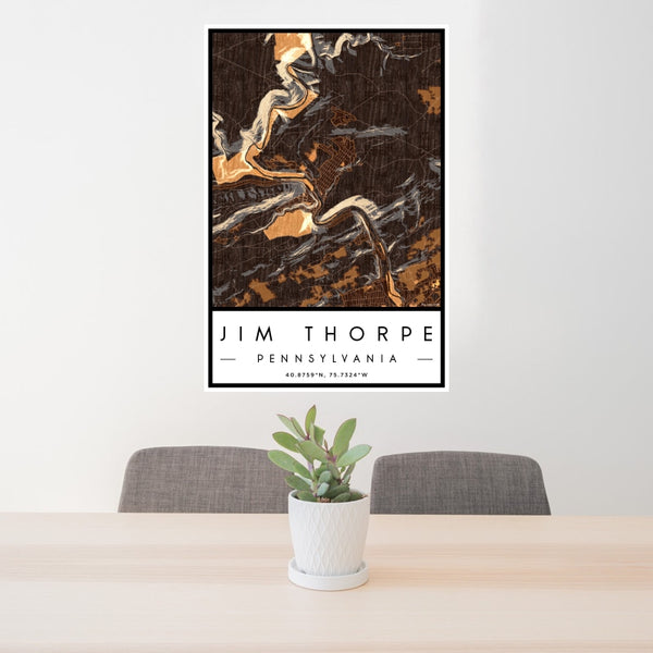 Jim Thorpe - Pennsylvania Map Print in Ember