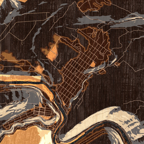 Jim Thorpe - Pennsylvania Map Print in Ember