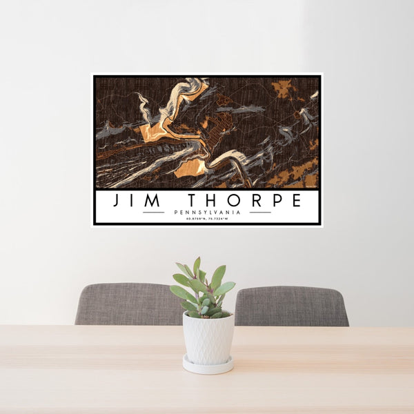 Jim Thorpe - Pennsylvania Map Print in Ember