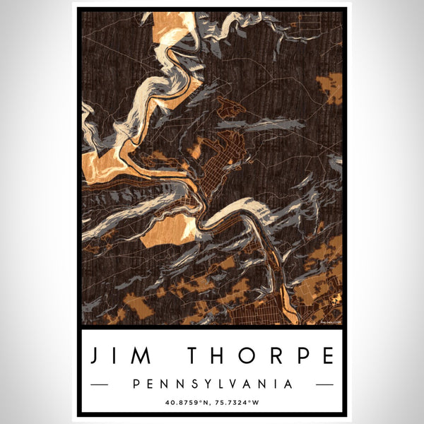 Jim Thorpe - Pennsylvania Map Print in Ember