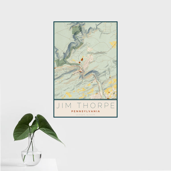 Jim Thorpe - Pennsylvania Map Print in Woodblock