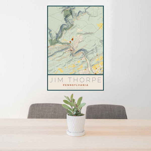 Jim Thorpe - Pennsylvania Map Print in Woodblock