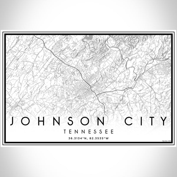 Johnson City - Tennessee Classic Map Print