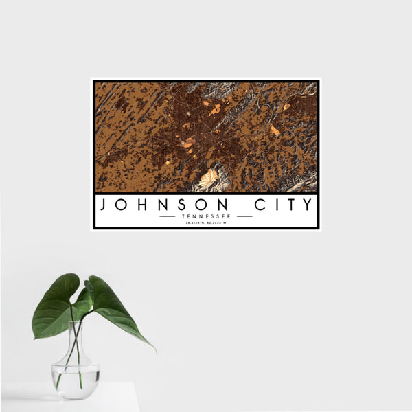 Johnson City - Tennessee Map Print in Ember