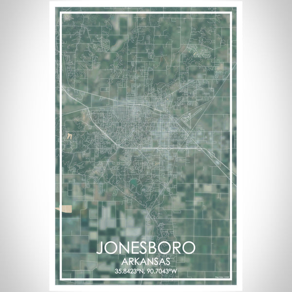 Jonesboro Arkansas Map Print Portrait Orientation in Afternoon Style With Shaded Background