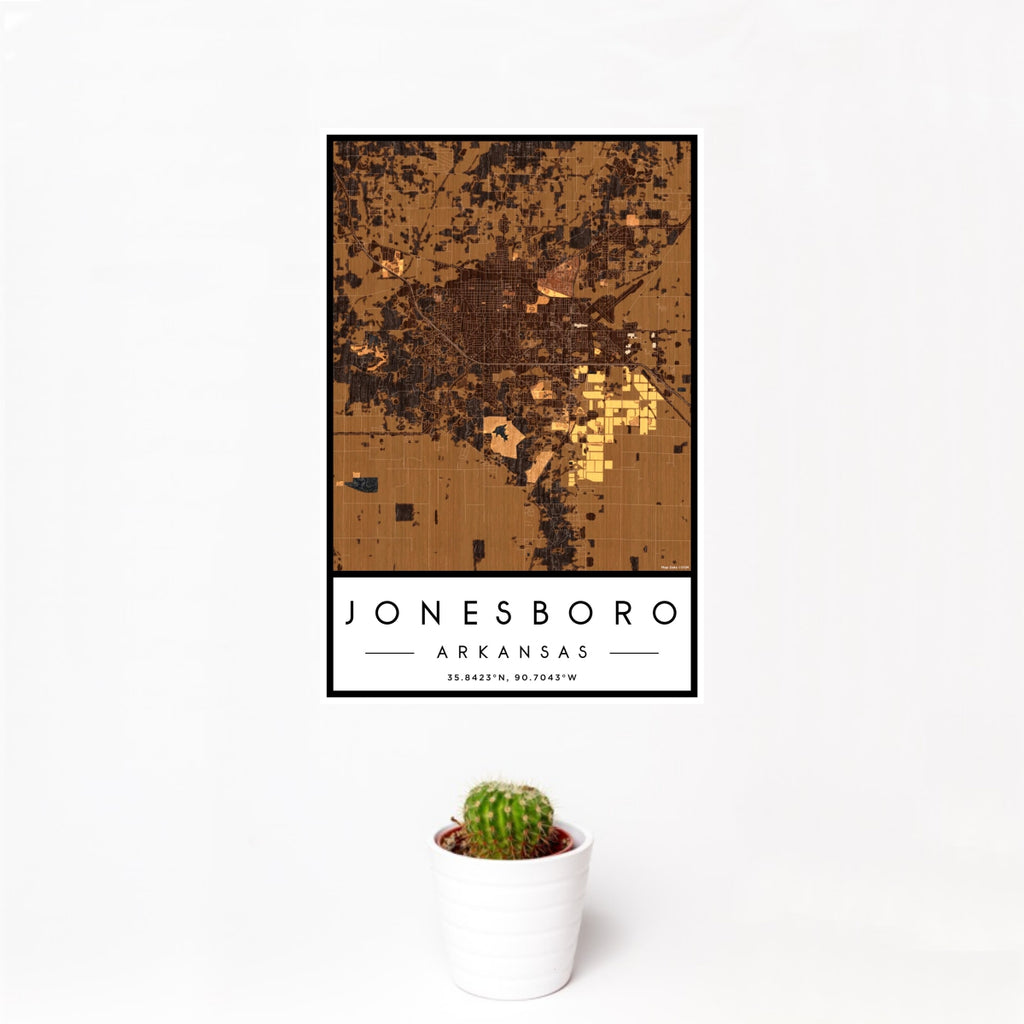 Jonesboro - Arkansas Map Print in Ember