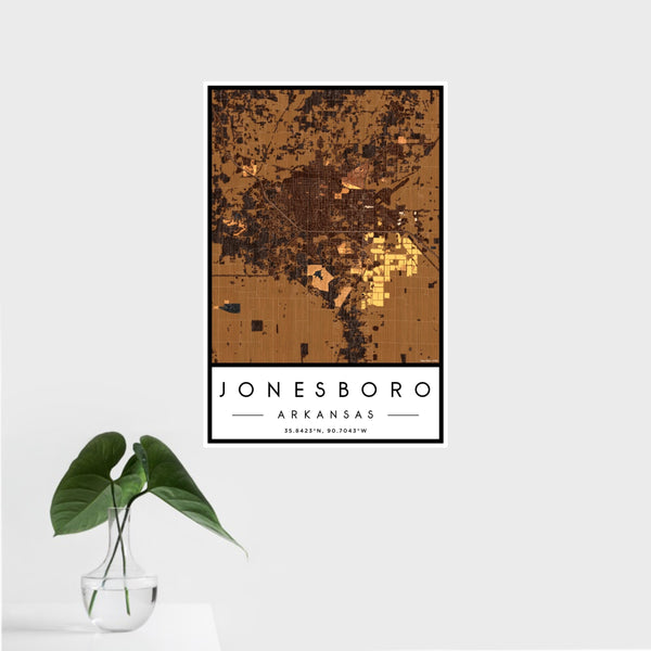Jonesboro - Arkansas Map Print in Ember