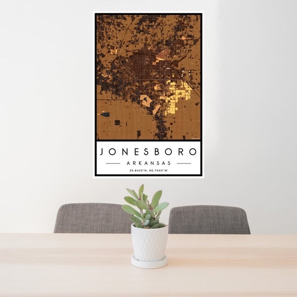 Jonesboro - Arkansas Map Print in Ember
