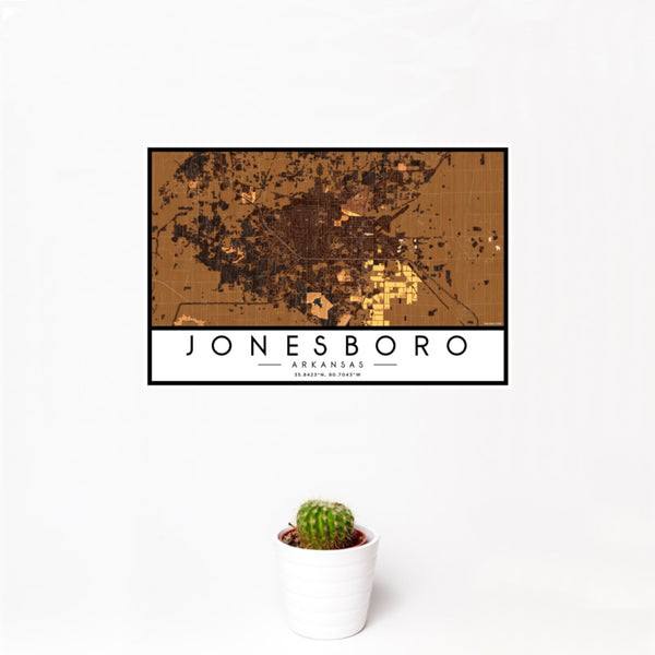 Jonesboro - Arkansas Map Print in Ember