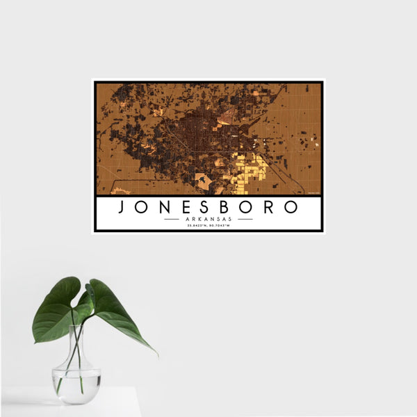 Jonesboro - Arkansas Map Print in Ember