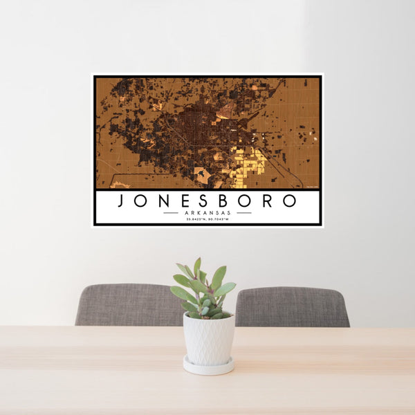 Jonesboro - Arkansas Map Print in Ember