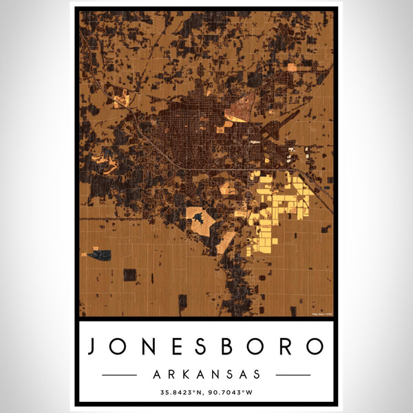 Jonesboro - Arkansas Map Print in Ember