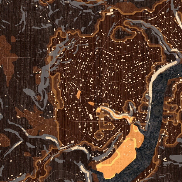 Jonestown Texas Map Print in Ember Style Zoomed In Close Up Showing Details