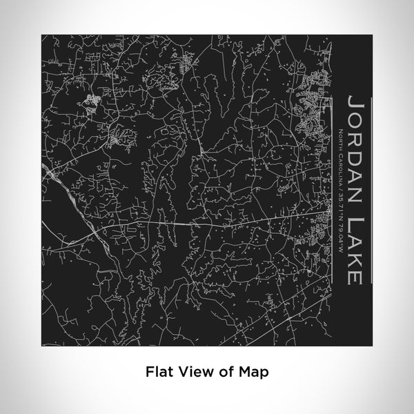 Rendered View of Jordan Lake North Carolina Map Engraving on 17oz Stainless Steel Insulated Tumbler in Black