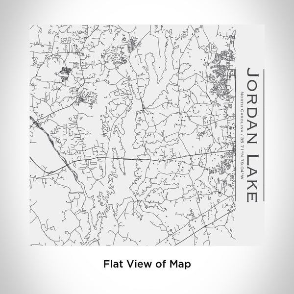 Rendered View of Jordan Lake North Carolina Map Engraving on 17oz Stainless Steel Insulated Tumbler in White
