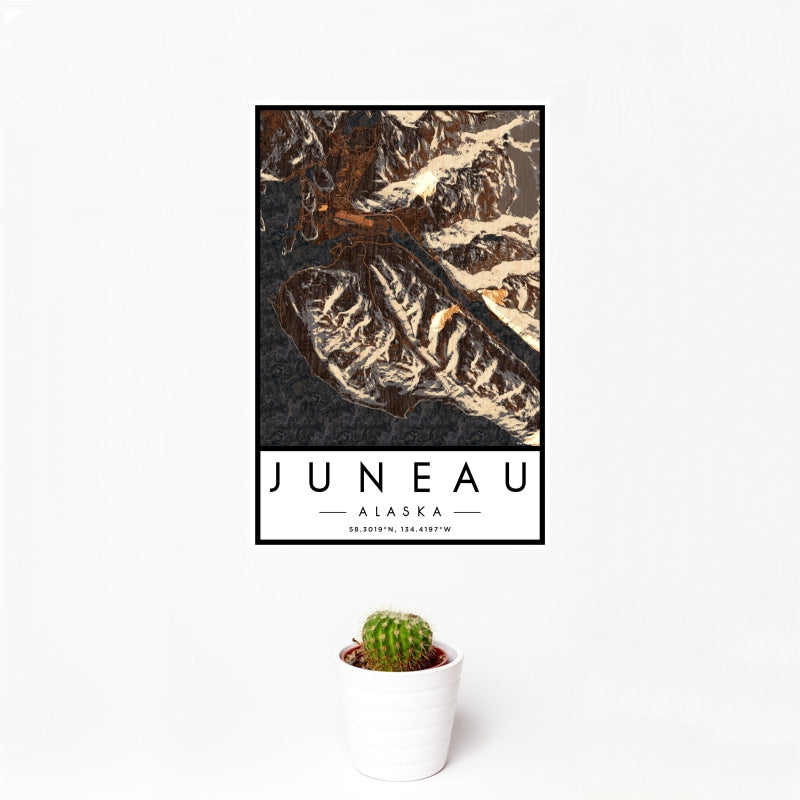 Juneau - Alaska Map Print in Ember