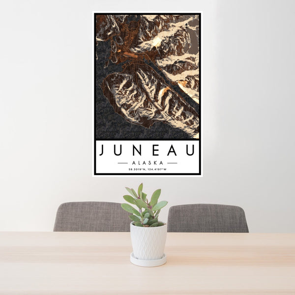 Juneau - Alaska Map Print in Ember