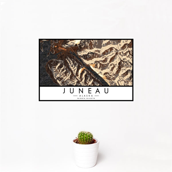 Juneau - Alaska Map Print in Ember