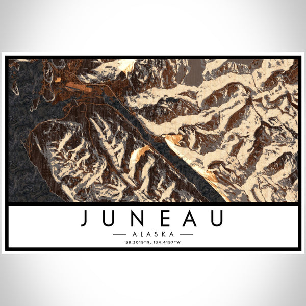 Juneau - Alaska Map Print in Ember