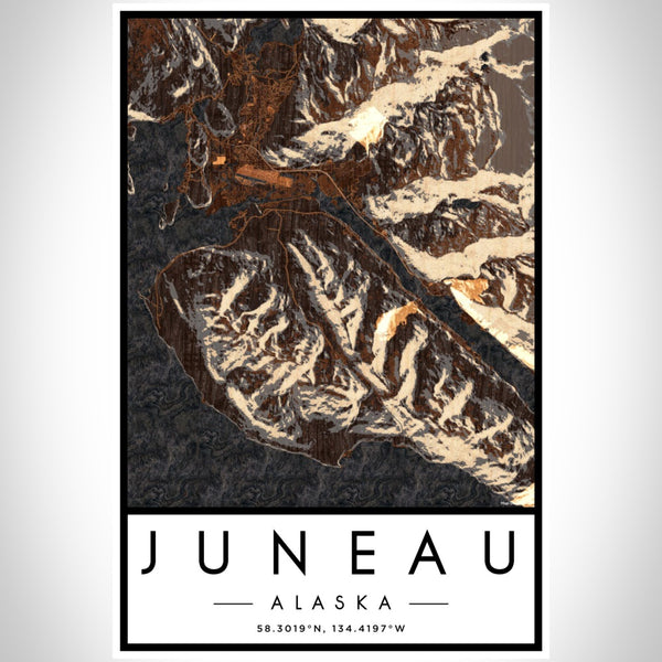 Juneau - Alaska Map Print in Ember