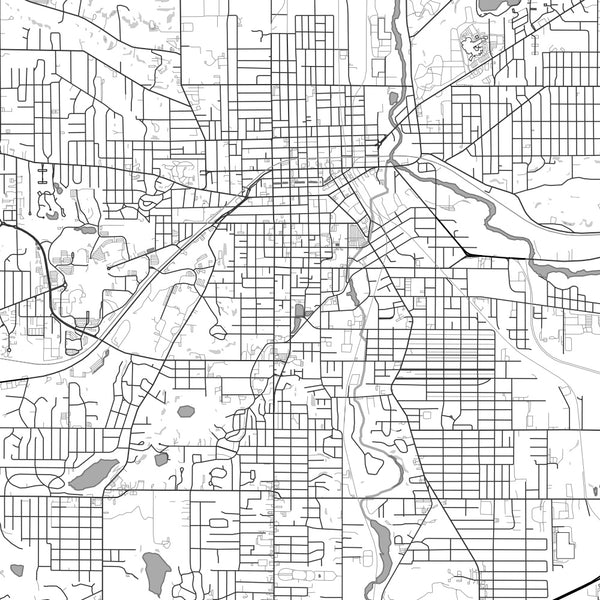 Kalamazoo - Michigan Classic Map Print