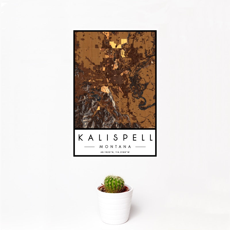 Kalispell - Montana Map Print in Ember