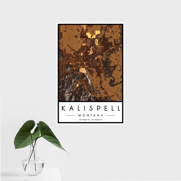 Kalispell - Montana Map Print in Ember
