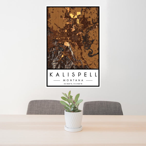 Kalispell - Montana Map Print in Ember