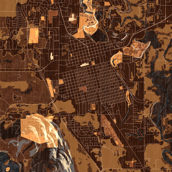 Kalispell - Montana Map Print in Ember