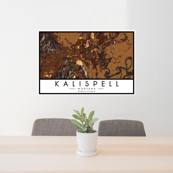 Kalispell - Montana Map Print in Ember