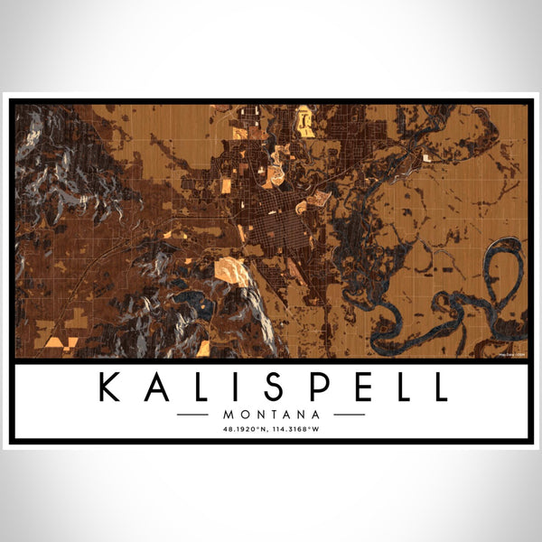 Kalispell - Montana Map Print in Ember