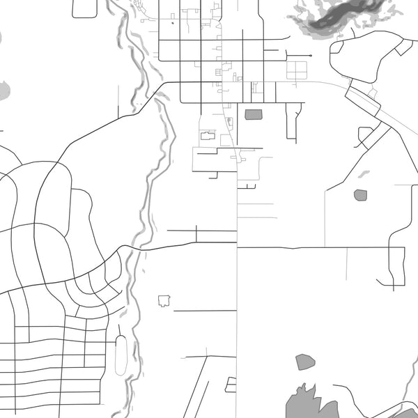 Kanab Utah Map Print in Classic Style Zoomed In Close Up Showing Details