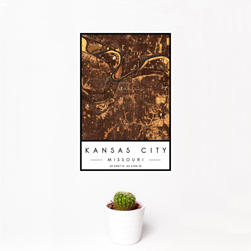 Kansas City - Missouri Map Print in Ember