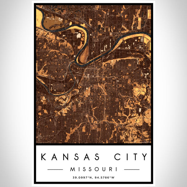 Kansas City - Missouri Map Print in Ember