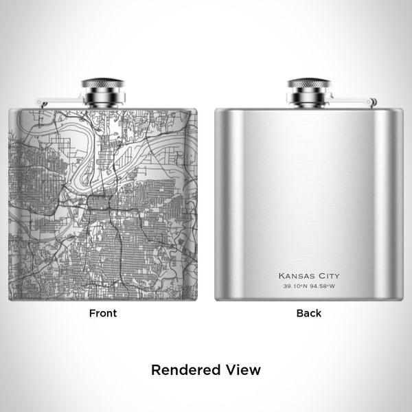 Kansas City - Missouri Map Hip Flask