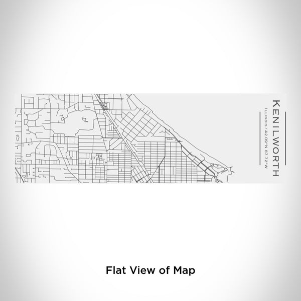 Rendered View of Kenilworth Illinois Map Engraving on 10oz Stainless Steel Insulated Cup with Sliding Lid in White