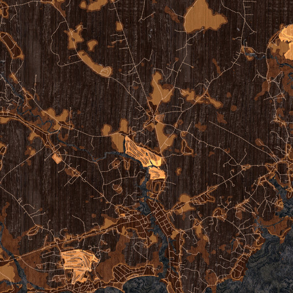 Kennebunkport - Maine Map Print in Ember